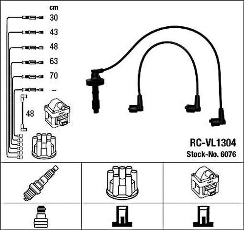 Black ignition cable - ignition, ngk