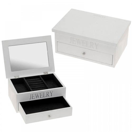 Wooden white jewellery - jewellery, box