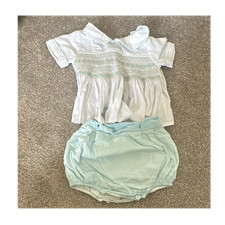 Smocked shorts set - shorts, white