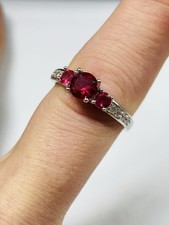 TJC silver,african rubies and zircons ring UK size Q never worn