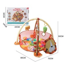 Baby Activity Gym Ball Pit Play Mat Lion 3-in-1 Portable Sensory Activity Mat