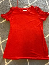 Woman's Matalan Papaya Red Size M Top / Tshirt Good Condition 