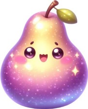 Purple Cartoon Pear Wall Art Bedroom Laptop Decor Vinyl Sticker Decal 6 Sizes
