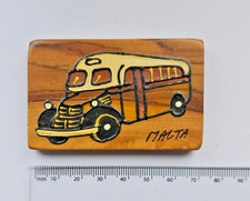 Malta Bus Wood Fridge Magnet