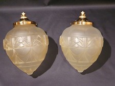 Antique pair of Art Deco glass
