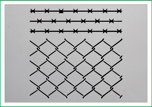 Chainlink barbed wire fence - barbed,