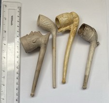 4 X 19TH-EARLY 20TH CENTURY CLAY TOBACCO PIPES.