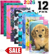 🎁 12 Pack - 2026 DIARY POCKET SMALL / SLIM LINE WEEK TO VIEW CUTE FASHION DIARY
