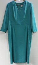 GOAT Teal Wool Midi Dress UK