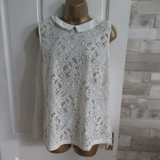 GEORGE ● size 16 ● ivory white lace blouse vest top women's ladies