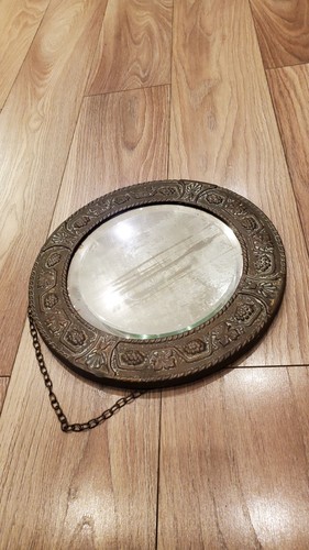 Old round vintage mirror - old,
