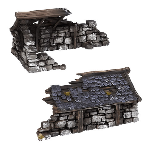 Ruined medieval house - ruined,