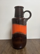 Large West German Vase - Fat Lava Era - Brown and Orange Glaze - 409-52