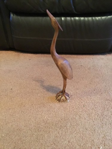 Vintage wooden bird heron - vintage,