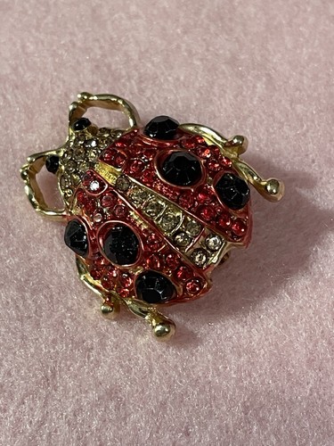 Ladybird brooch with sparkling - brooch,