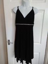 Ladies Little Black Party DRESS with diamontes - Size 16