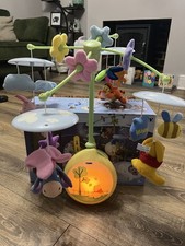 Vintage Winnie the Pooh Light-Up Cot Mobile Disney Tomy , Fully Working