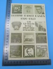 Britsh Dance Bands 1920-1949 On 12-Inch Long - Playing Records Edward Towler Pb