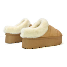 Womens Faux Fur Slides Ladies Slip On Ultra Mini Flatform Booties Size 3-8