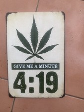 5 MARIJUANA Tin Metal advertising / poster signs CANNABIS WEED 