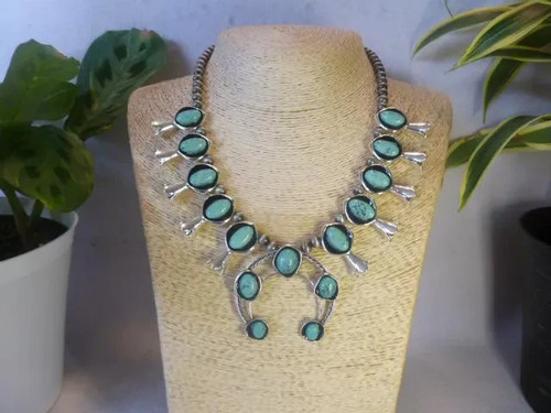 Turquoise and silver squash - turquoise,