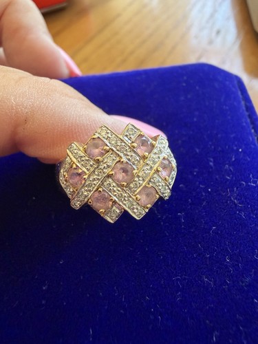 Pink sapphire and diamond - pink,