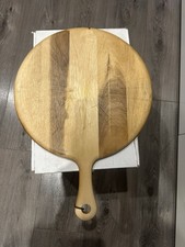  Large Round Wooden Pizza Board With Handle Serving Cutting Apollo Acacia Wood
