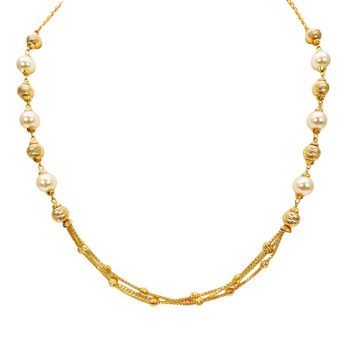 22ct yellow gold pearls - 22ct, &