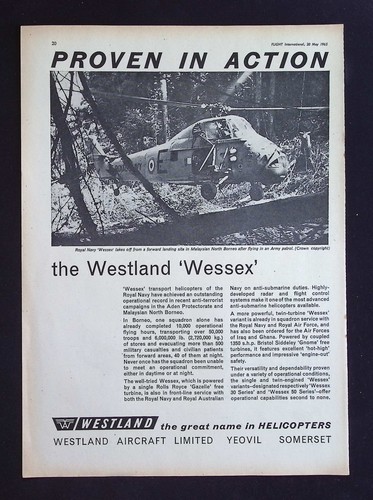 Original 1965 advert westland - original,