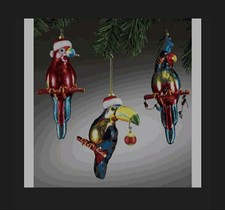 Parrots By Kurt S Adler. Glass