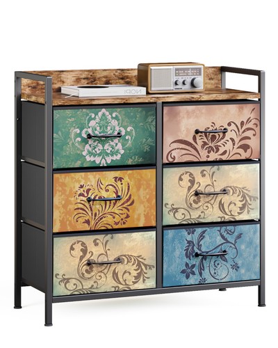 Fabric chest drawers retro - fabric,