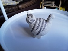 Cute chubby Cat Ornament stone hand crafted ornament gc