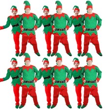PACKS OF ELF COSTUMES 5 PCE SANTAS HELPER UNISEX CHRISTMAS XMAS FANCY DRESS LOT