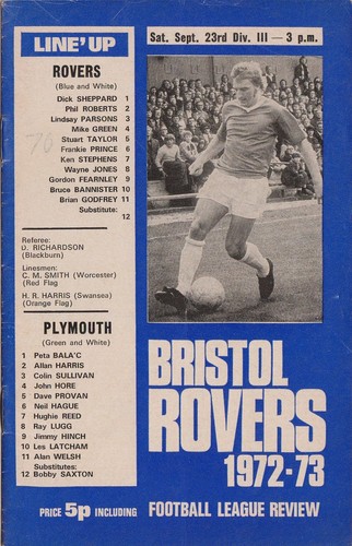 Football programme bristol - programme,
