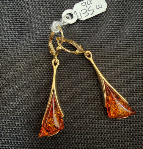 9ct gold hinged - 9ct, drop