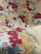 Vintage Early 1930s Cotton Floral Screen Print Fabric