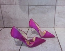 Badgley Mischka Fuschia Emily d'Orsay Satin w/ Crystals Heels Pumps Size 10