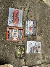 5 Metal Signs, Man Cave, Shed, Decor, Garage, Car, Bike