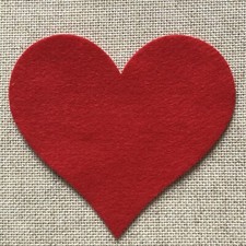 FELT HEART SHAPES   LARGE 120 mm Die Cuts x 4 CHRISTMAS LOVE VALENTINE RED