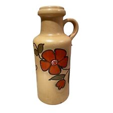 Vtg Stonewar Vase 1960s West German Large Scheurich Floral Jug Glazed Kitch