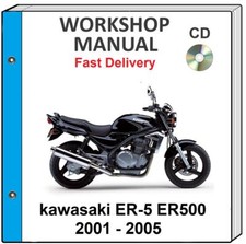 KAWASAKI ER500 ER5 2001 2002 2003 2004 2005 SERVICE REPAIR SHOP MANUAL CD