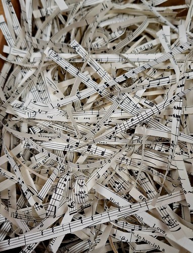 Shredded music paper hamper - music,