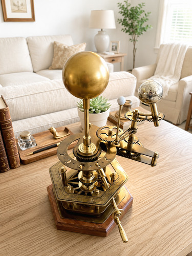 Brass orrery model solar - model,