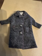 Sindy Happy Traveller Grey Wool Felt Coat with Red Stitching 1966 Vintage