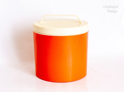 Orange ice bucket insulated - bucket,