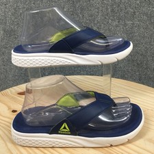 Reebok Sandals Mens 7 Channel Flip Flop Thong Blue Toe Post Casual Slip On
