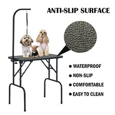 Portable Pet Dog Grooming Table Height Adjustable with Arm Noose & Folding Legs