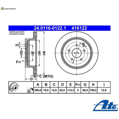 Brake discs 0116 0122 1 - brake,
