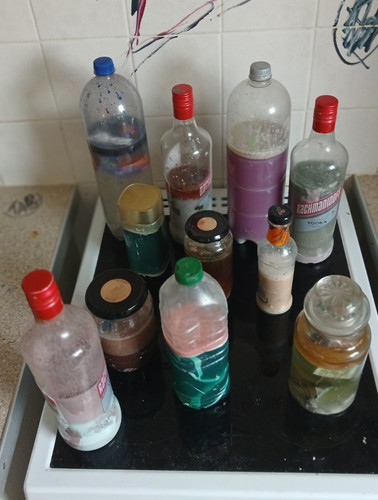 Glass bottles jars - glass, with
