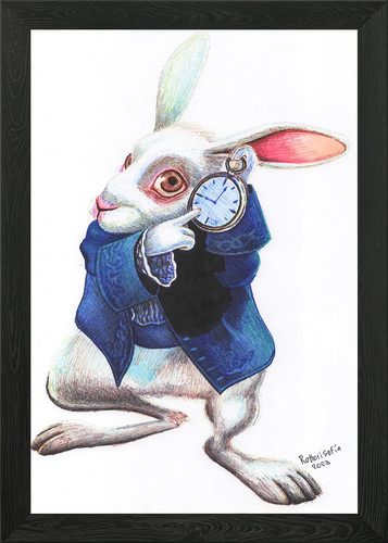 Wonderland rabbit framed wall - wonderland,